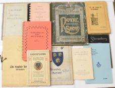 Selection of Shrewsbury related Ephemera: Shropshire County Guide 1911, Calendar Borough Records