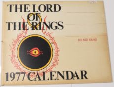 Lord of The Rings - 1977 Calendar complete - printed in GB by Westerham Press Ltd, illustrations