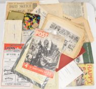 Selection of Ephemera to include Pictures Life & Character by John Leech heavy foxing, Picture