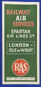Aviation: Railway Air Service, London - Isle of Wight, November 1935. A 4-page three-fold brochure