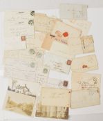 Victorian Postal History Penny Red stamps on envelopes 1840s together with some pre stamp