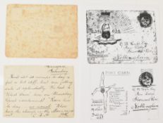 Victorian Cricket History 1898 Notts CC Record Score 634 card heavy foxed together with Gloucester v