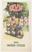Motor Cycles: Levis 1928 Motor Cycle. A 7-page fold out brochure with photographs of their 6