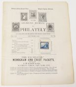 Postal History: United States The American Journal of Philately. October 1870. 16 page monthly