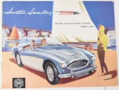 Automobiles: Austin Healey Sports Cars 3000, 1959. A very artistic 8-page brochure with some 15