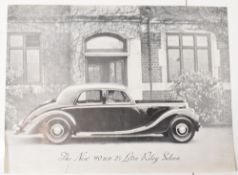Automobiles: The New 90 HP 2 ½ litre Riley Saloon 1946. Single page brochure illustrating and