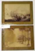 Shrewsbury Glass Photographs: pair of photos of The Old Market Hall and The Avenue 27 x 21cm (please