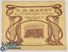 Household Furniture; R G Maney, H 9-82, High Street, Chapham c1900-10 Brochure - 32 page catalogue