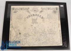 Hand drawn Valhalla Illustration signed Steve C - 68 x 55cm, together with another drawing - The
