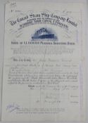 Shipping: The Cunard Steam Ship Company - 4½% Mortgage Debenture Stock 1911. Certificate for £300