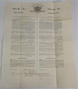 Honduras: Independent State of Poyais. Bearer bond for 20 Acres of Land 1834. Coat of Arms of the