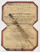 Railways: North London Railway Second Class Monthly Season Ticket issued to Frederick Beaman, May