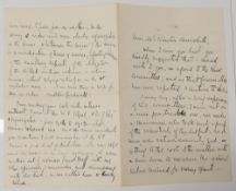 Letter written to Sir Winston Churchill No indication who from but content say When I saw you last