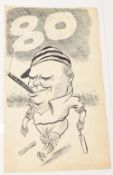 Cricket Caricature The Man England Selection Forgot by Furnival who was a sports cartoonist for