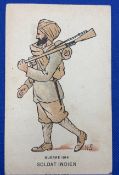 India & Punjab - Sikh Soldier WWI - a vintage French antique postcard showing a Sikh soldier
