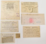 Stage Coaching Tours: Holiday In The Island of Jersey 1889. Collection of 6 items Hotel Trade