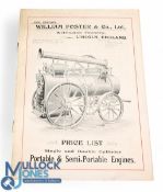 William Foster & Co Ltd, Portable & Semi-Portable Engines Lincoln 1906, 8 page Brochure with 3