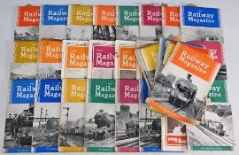 Qty 1950s-1960s Railway Magazines: monthly magazines, mostly complete years in two boxes
