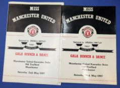 1987 Manchester United Gala Dinner & Dance 2 May 1987 32 page folder cover programme at United