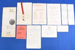 Liverpool FC memorabilia to include 1966 World Cup Welcome to Liverpool visitor’s guide, a 1973 UEFA