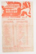 1946/47 Manchester United reserves v Stoke City reserves single sheet programme 21 September 1946;