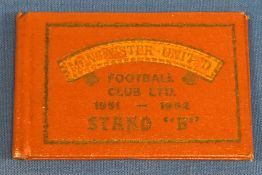 1951/52 Manchester United championship, Season Ticket for Stand B reserved seat, complete with