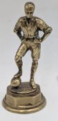 Period Brass Football Car Mascot Figure, on shaped brass base - size #10.5cm tall