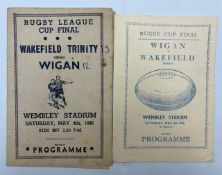 2x 1946 Rugby League Final Programmes - pirates Wakefield Trinity v Wigan May 4th, 1946, with scores