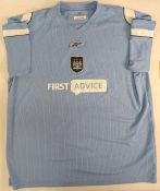 2003-2004 Manchester City Home Replica Reebok Football Shirt, short sleeve with first Advice sponsor