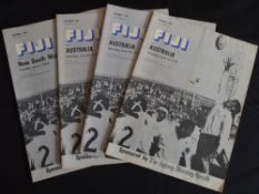 1976 Fiji in Australia Rugby Programmes (4): The three tests and also v NSW. VG, nice set