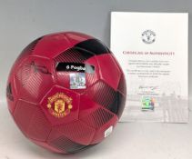 Official Manchester United football red/black with United badge; signed by Paul Pogba with