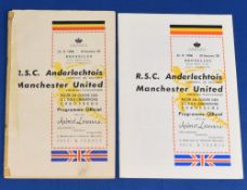 1956 United 1st Football match in European football competition Anderlecht (Belgium) v Manchester