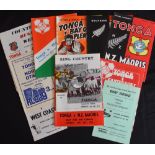 1969 and 1975 Tonga in NZ Rugby Programmes (11): 69 v NZ Maori 1st test, NZ Juniors and NZ Univs; 75