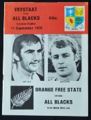 1976 in SA, OFS v NZ Rugby Programme: Crisp, clean, full Bloemfontein edition for the Free State’s