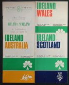 1954-1968 Ireland Home Rugby Programmes (4): v Scotland 1954 at Belfast, and at Dublin v Wales,
