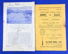 1950/51 Shrewsbury Town v Western Command friendly match 17 February 1951 4 page programme; 1949/