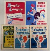 1955 and 60 France in Australia and NZ Rugby League Programmes (5): 1955: all 3 tests, at Sydney (