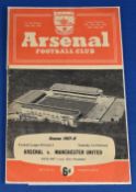 1957/58 Arsenal v Manchester United league match programme 1st February 1958, the famous 4-5 score