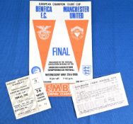 Ticket: 1968 European Cup final Manchester United v Benfica match ticket, west stand; official
