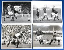 1966/67 Manchester United championship season 10” x 8” press b&w match action photos v Fulham (Nobby