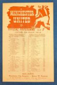 1947/48 Manchester United reserves v Bury reserves 27 March 1948 at Old Trafford; team changes,