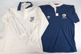 2x Scottish Replica Rugby Shirts Jerseys -Scotland World Cup long sleeve with logo to back size