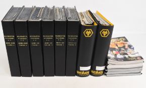 Wolverhampton Wanderers FC home football programmes in binders to include seasons 00/01, 01/02, 02/