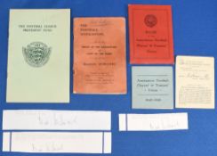 Bert Williams Collection to include 1939-1940 F.A. Rules & Laws of the Game book, 1948-49 Rules of