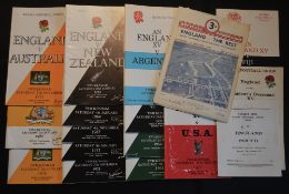 1949-82 England Special Rugby Programmes and v Tourists (18): v NZ 54, 64, 67, 73, 78 and 79; v SA