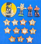 11x Uncommon Wolverhampton Wanderers Star Football Badges a plastic Wolves large badge motif, two