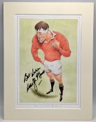 Willie John McBrided signed Caricature, with dedication, mounted size #29cm x 38cm