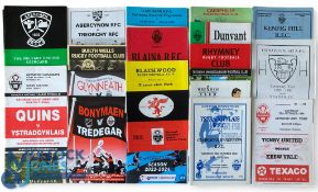 Mostly 1990s Minor Welsh Clubs Rugby Programmes (33): Selection across the range from Abercynon to
