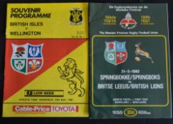 1980 and 1983 British and I Lions Rugby Programmes (2): 1st test v SA at Cape Town 1980 and v