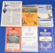 1957/58 Manchester Utd away match programmes Wolves, WBA, Nottingham Forest, Sheffield Wednesday,